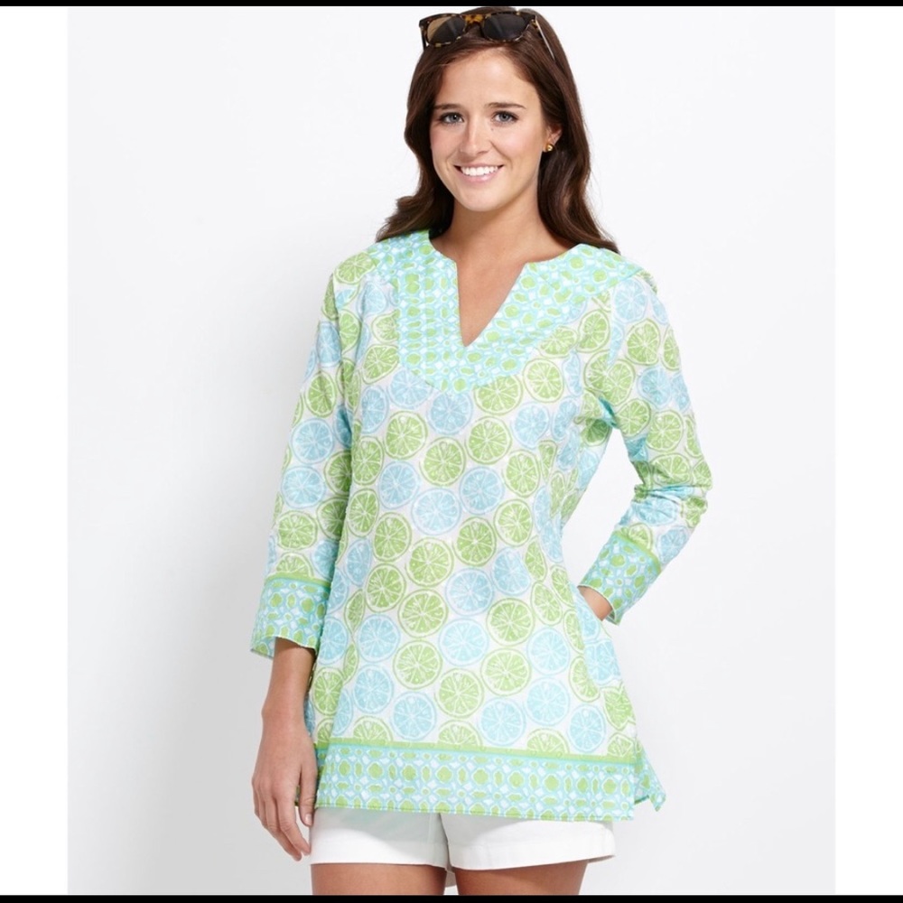 Vineyard Vines lemon citrus tunic top